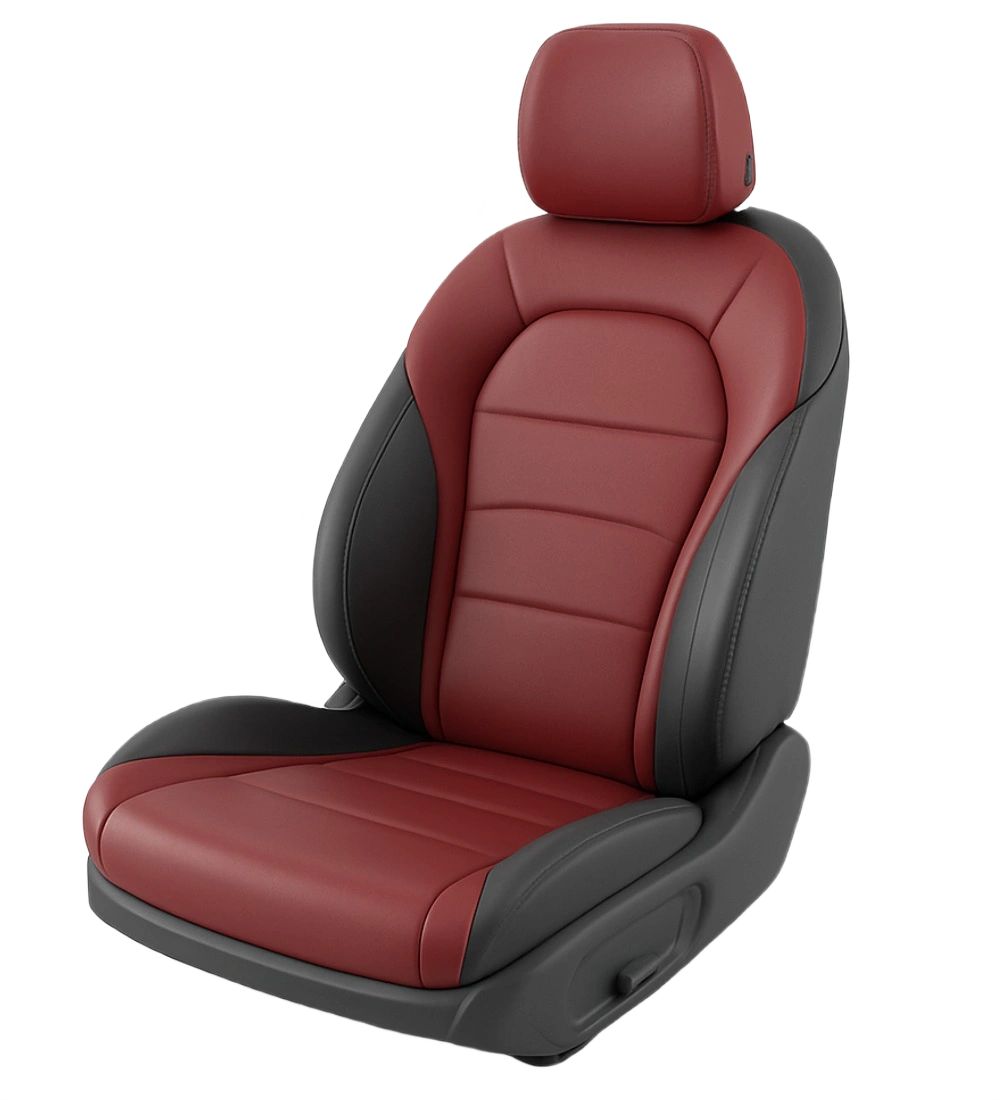 Toyota Tacoma (2024+) Custom Burgundy Genuine Leather Seat Covers - BU-06