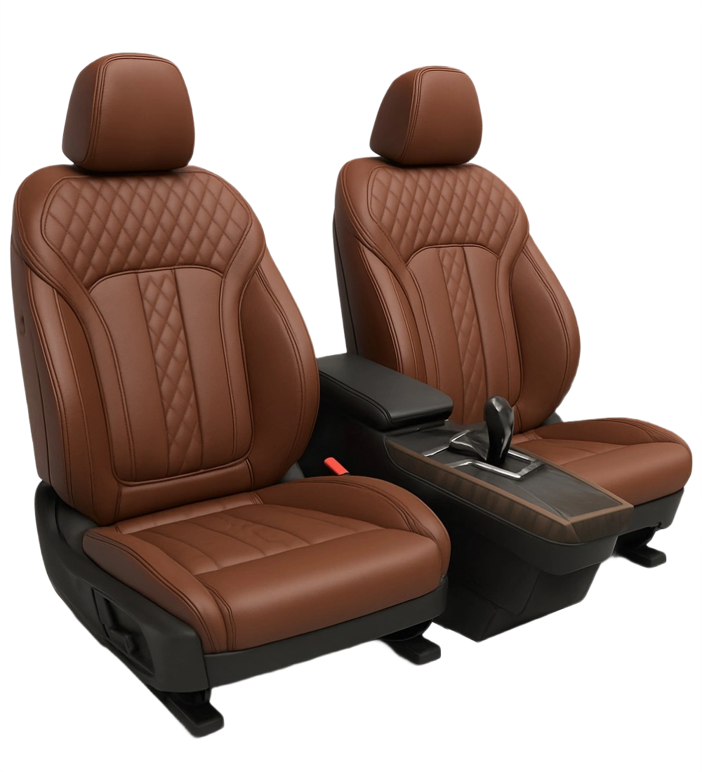 Alternative view of Toyota Tacoma (2024+) Custom Coffee Genuine Leather Seat Covers - CF-01