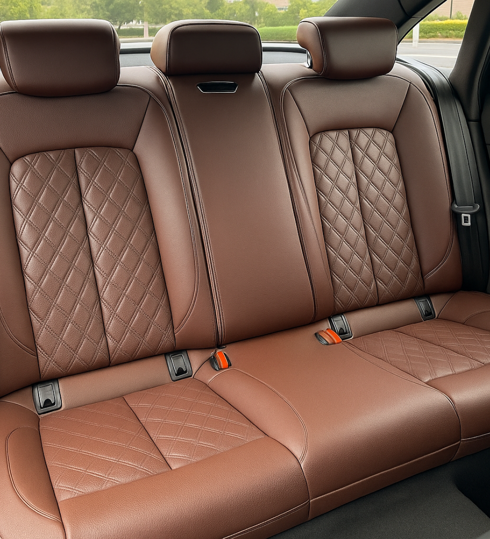 Toyota Tacoma (2024+) Custom Coffee Genuine Leather Seat Covers - CF-08 - Image 5