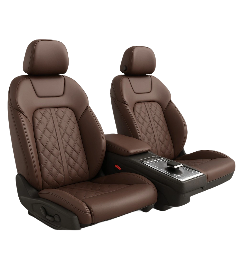 Alternative view of Toyota Tacoma (2024+) Custom Coffee Genuine Leather Seat Covers - CF-08