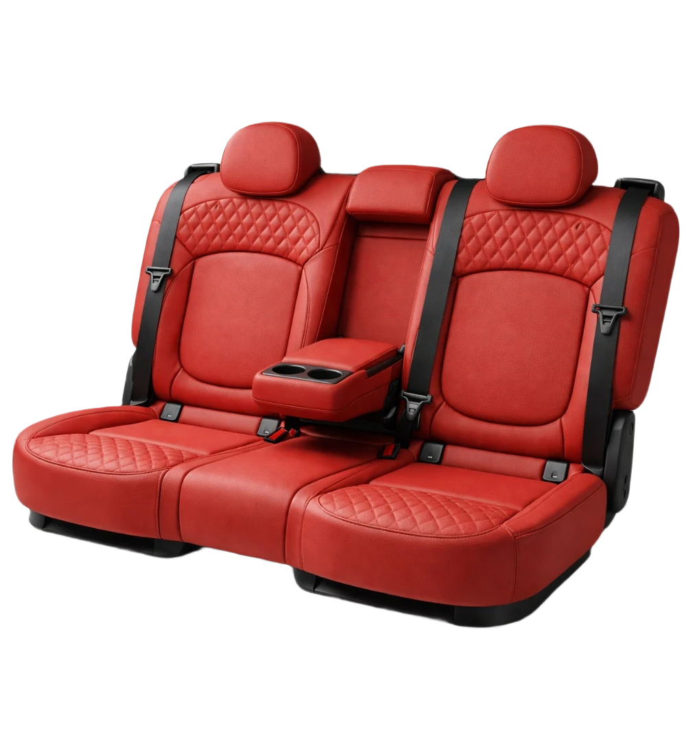 Toyota Tacoma (2024+) Custom Red Genuine Leather Seat Covers - RD-11 - Image 3