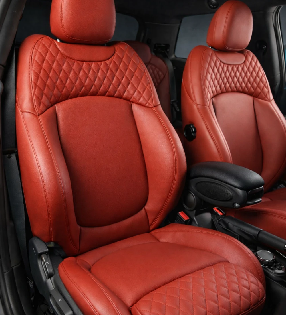 Toyota Tacoma (2024+) Custom Red Genuine Leather Seat Covers - RD-11 - Image 5