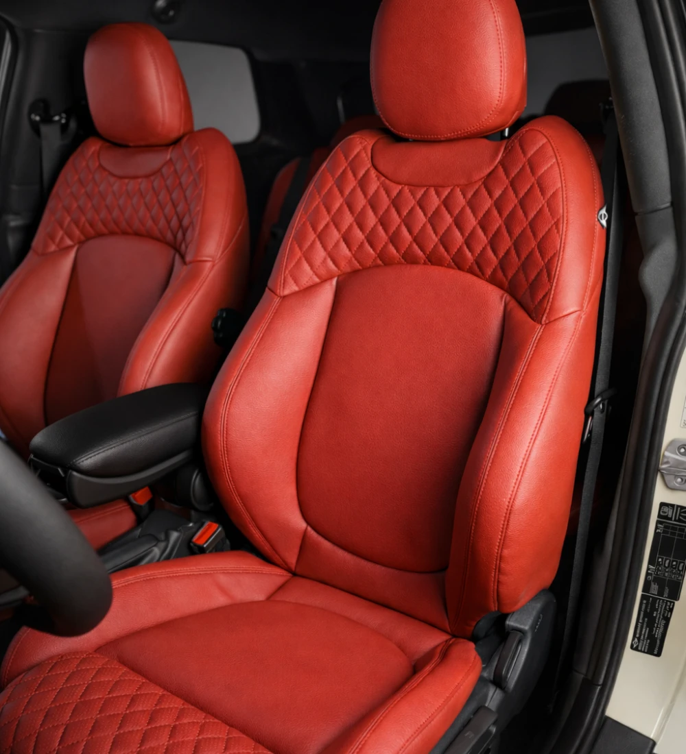 Toyota Tacoma (2024+) Custom Red Genuine Leather Seat Covers - RD-11 - Image 4