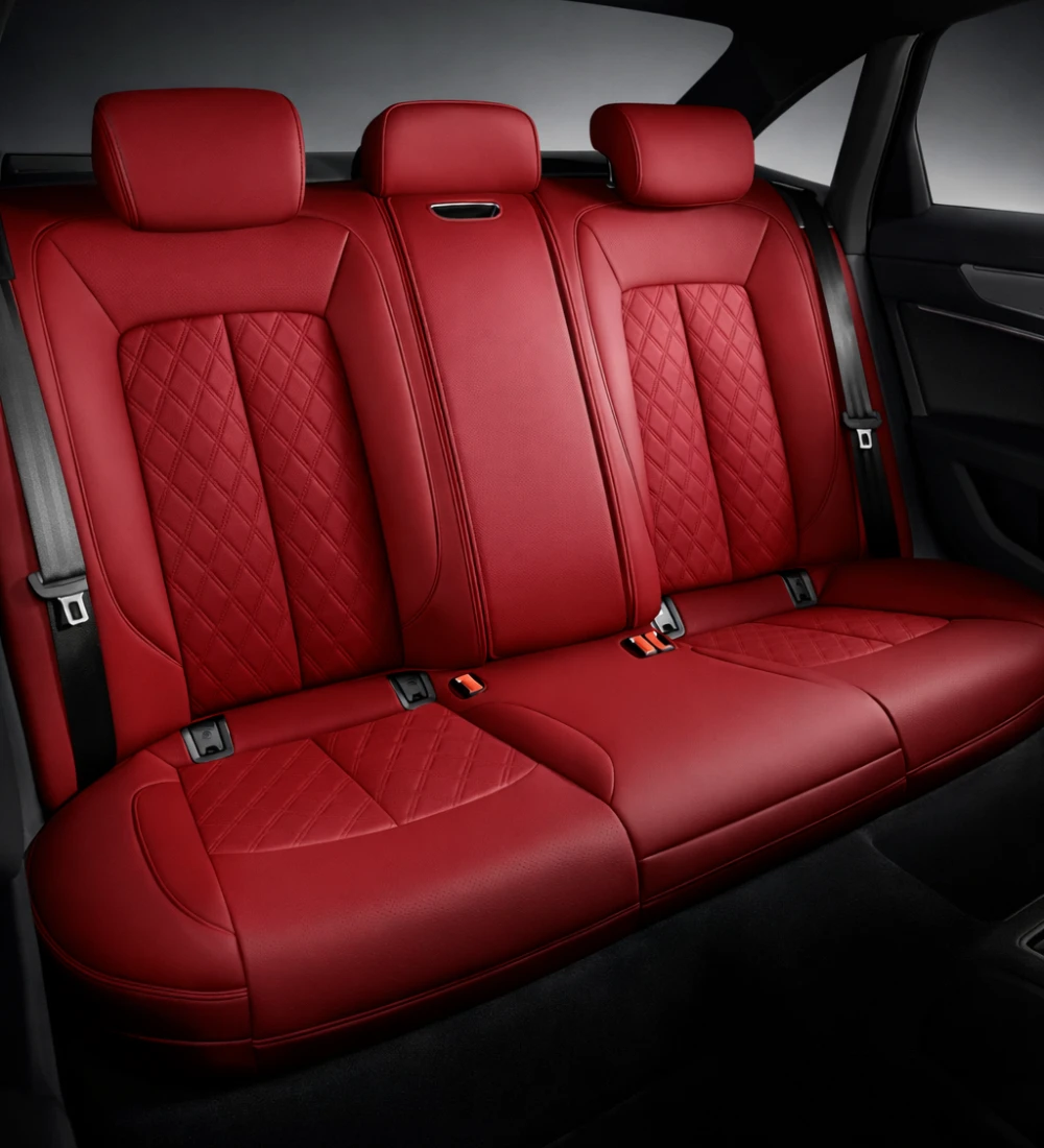 Toyota Tacoma (2024+) Custom Red Genuine Leather Seat Covers - RD-04 - Image 6