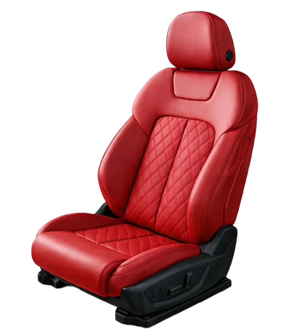 Toyota Tacoma (2024+) Custom Red Genuine Leather Seat Covers - RD-04