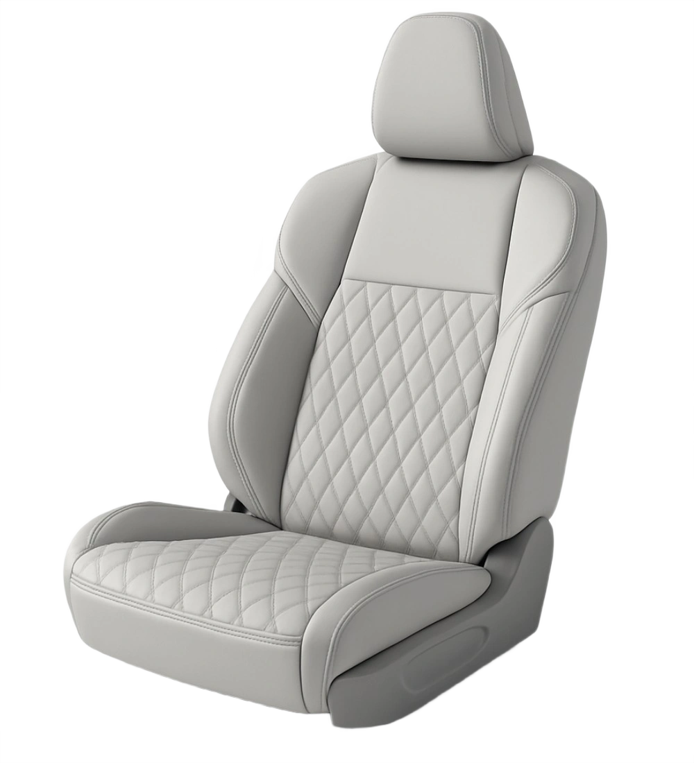 Toyota Tacoma (2024+) Custom White Genuine Leather Seat Covers - WH-06
