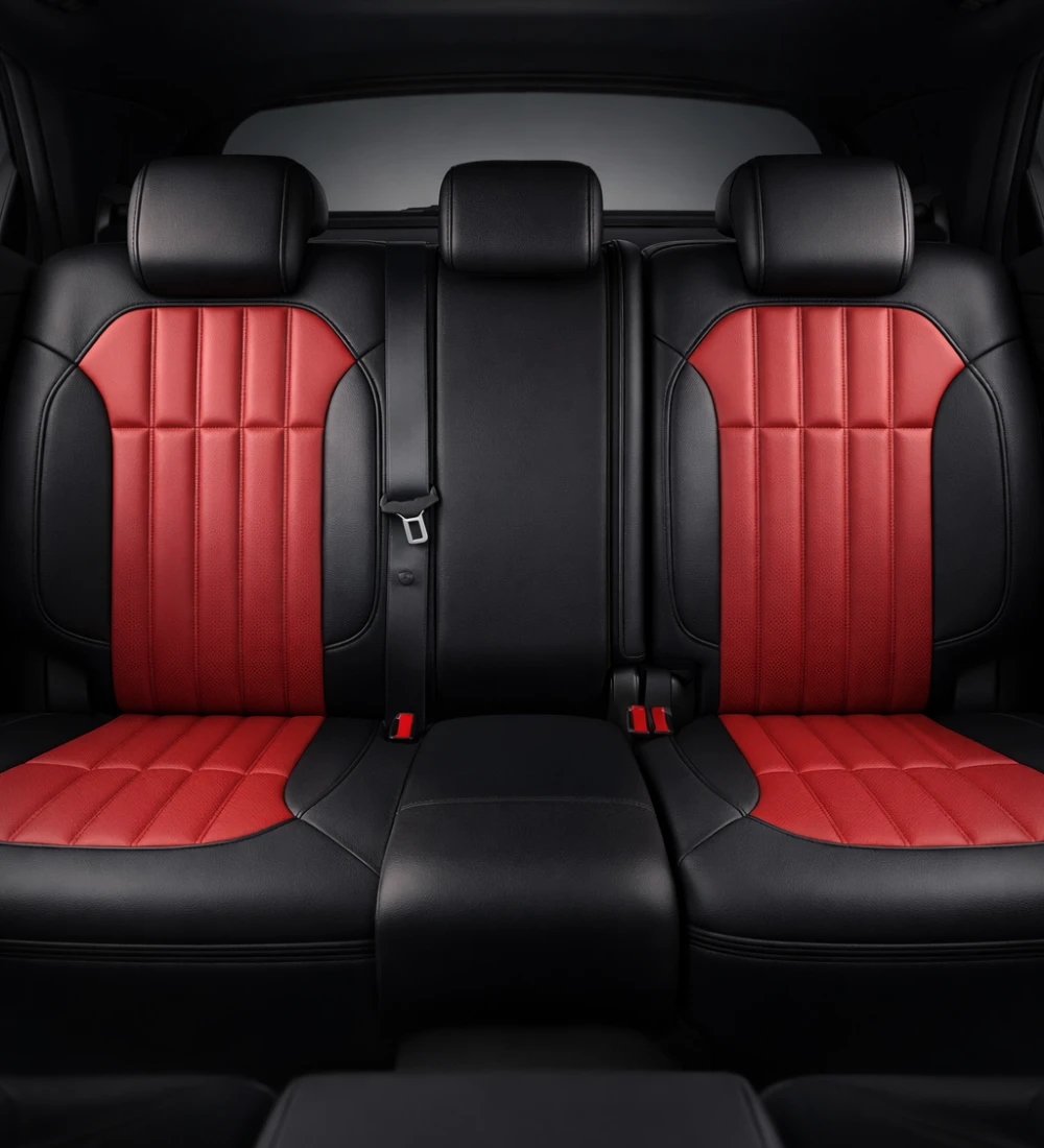 Toyota Tacoma (2024+) Custom Red Genuine Leather Seat Covers - RD-12 - Image 6