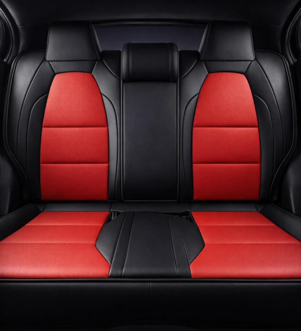 Toyota Tacoma (2024+) Custom Red Genuine Leather Seat Covers - RD-13 - Image 6