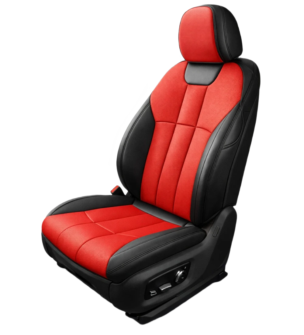 Toyota Tacoma (2024+) Custom Red Genuine Leather Seat Covers - RD-14