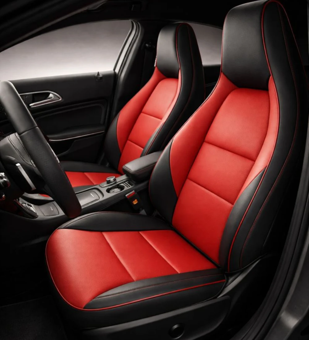 Toyota Tacoma (2024+) Custom Red Genuine Leather Seat Covers - RD-15 - Image 4