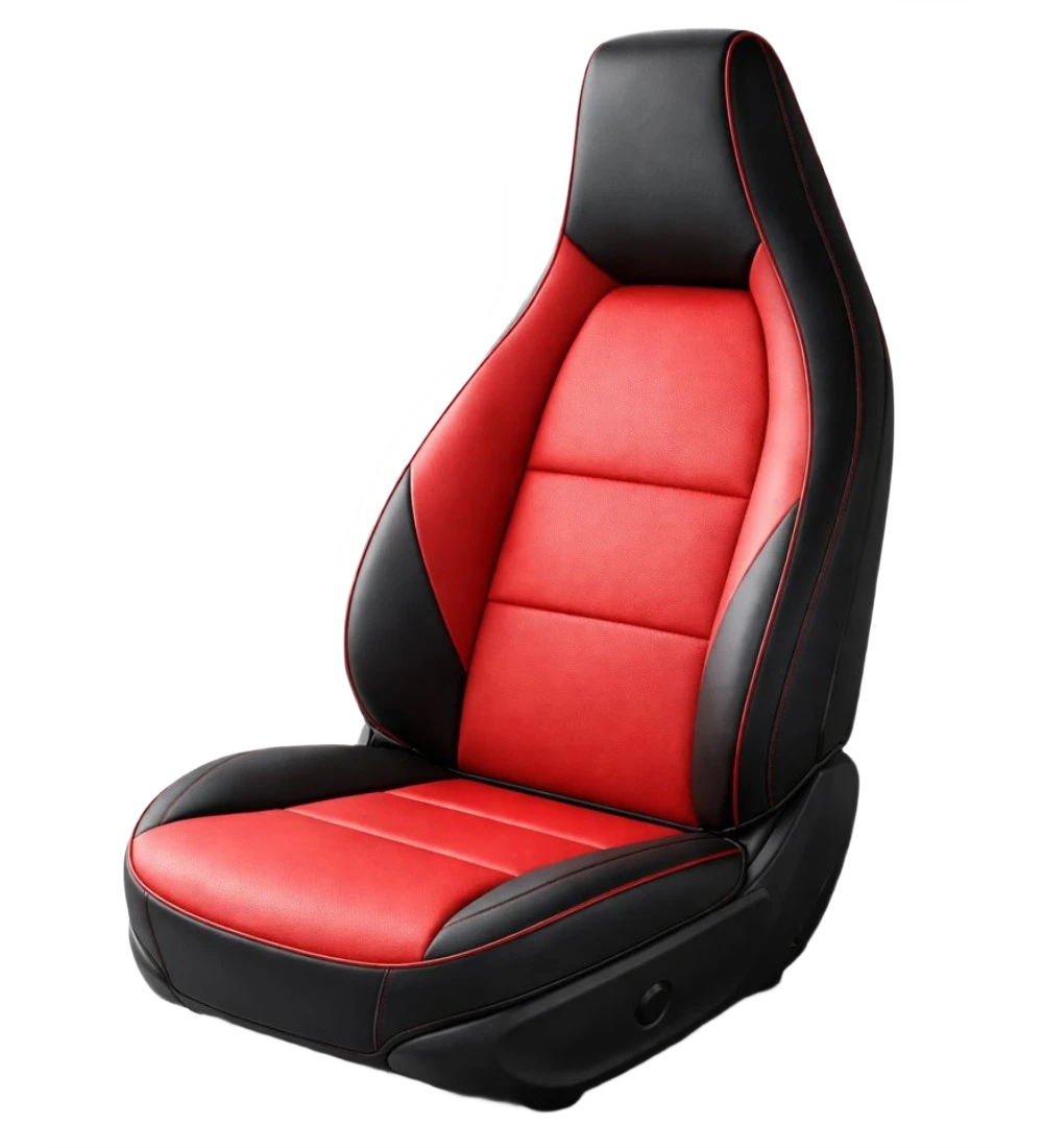 Toyota Tacoma (2024+) Custom Red Genuine Leather Seat Covers - RD-15