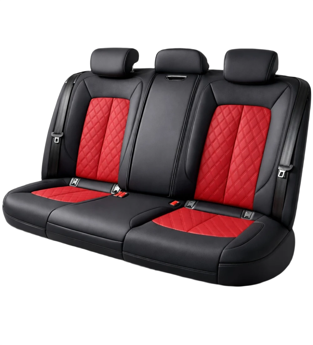 Toyota Tacoma (2024+) Custom Red Genuine Leather Seat Covers - RD-18 - Image 3