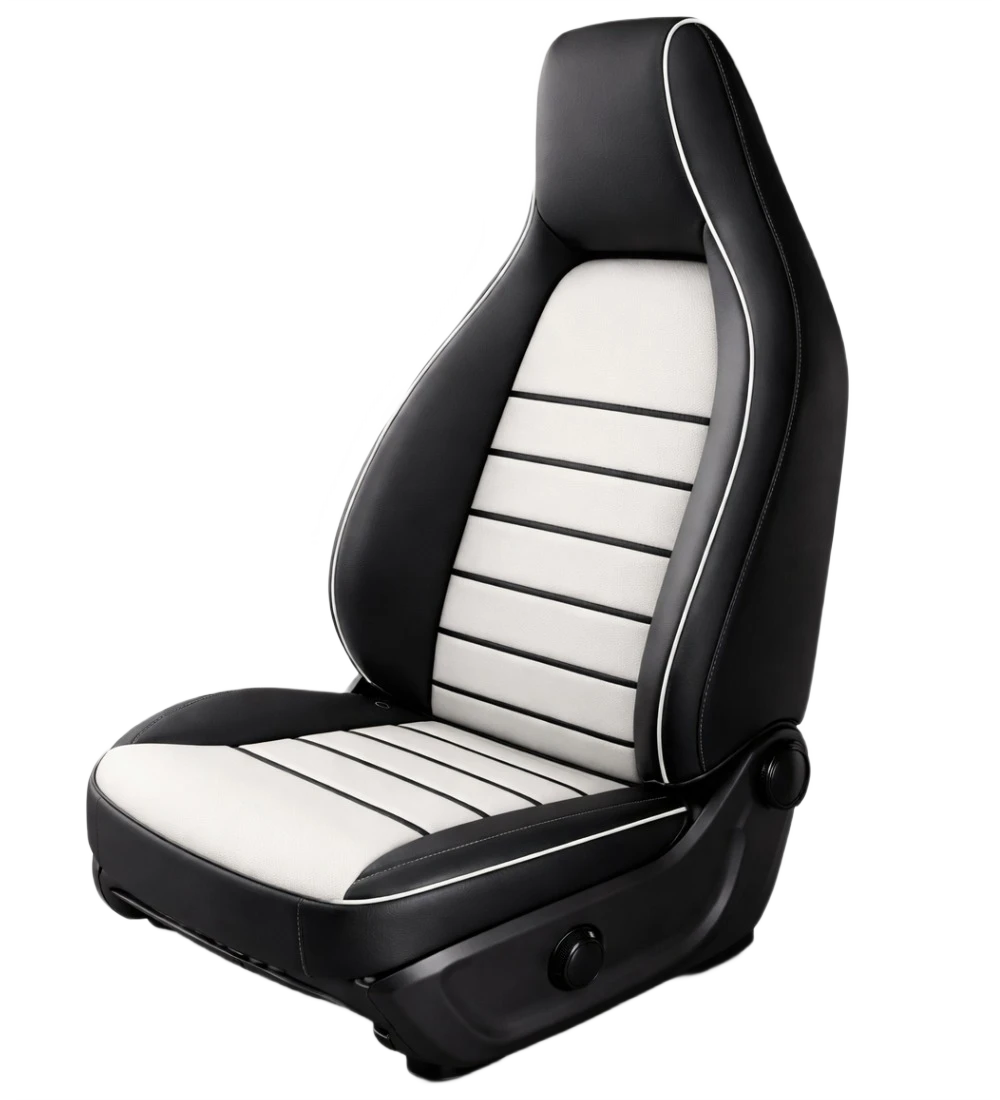 Toyota Tacoma (2024+) Custom White Genuine Leather Seat Covers - WH-08